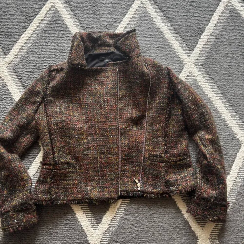 Ann Taylor Tweed Side Zip Jacket
